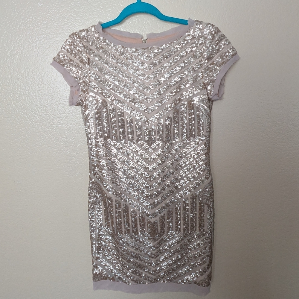 Vince Camuto Gold Sequin Mini Dress
